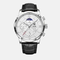 Luxus Quarz Uhr mit Lederarmband