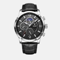Luxus Quarz Uhr mit Lederarmband