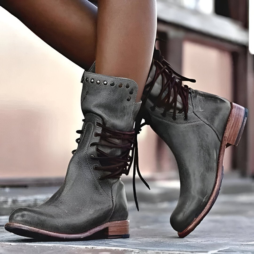 Audrey™ - Lederstiefel mit Schnürung für Damen