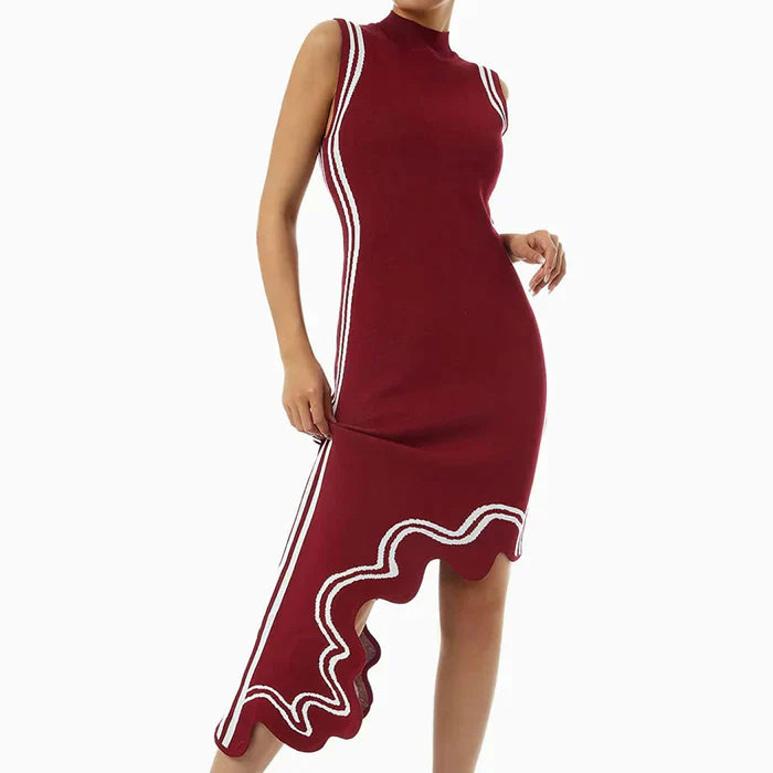 Asymmetrisches Strickkleid