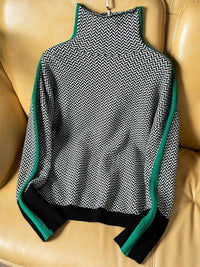 Malou™ | Rollkragenpullover mit auffälligen Kontraststreifen