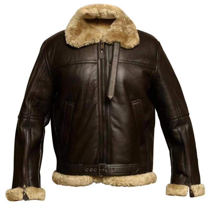 Fletcher™ | Premium Lammfell-Lederjacke
