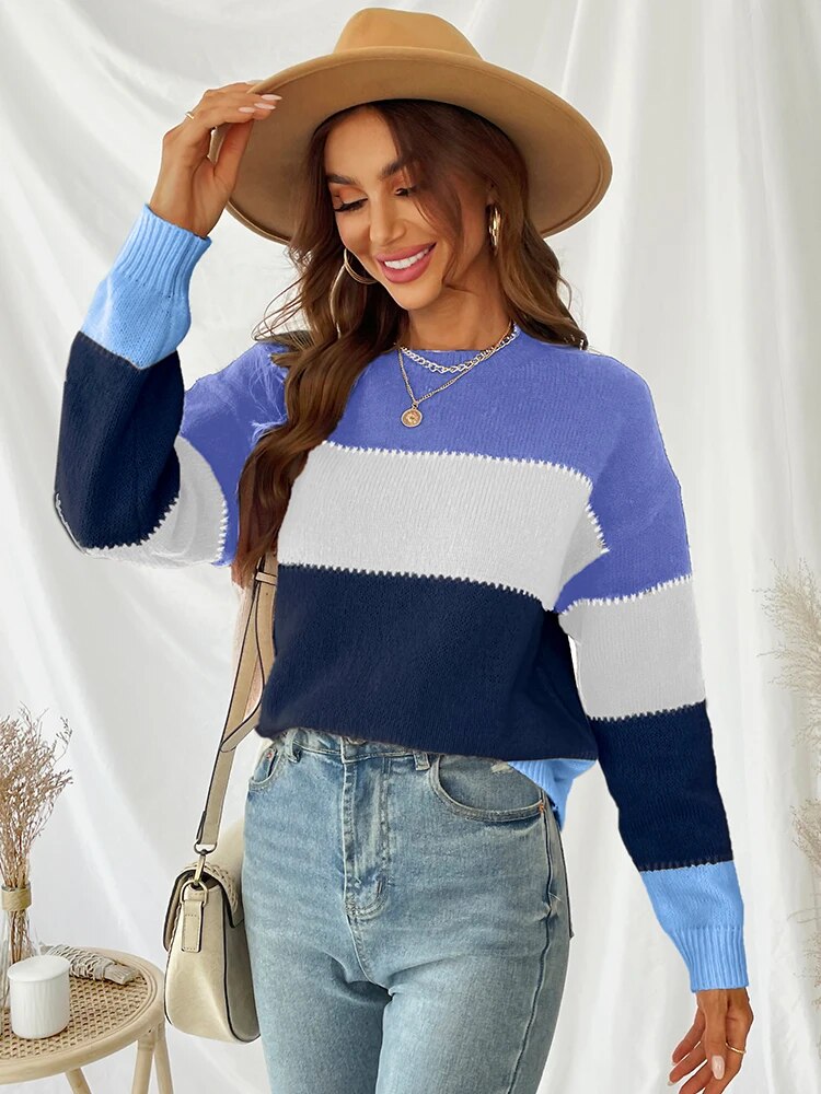 Gestreifter Strickpullover