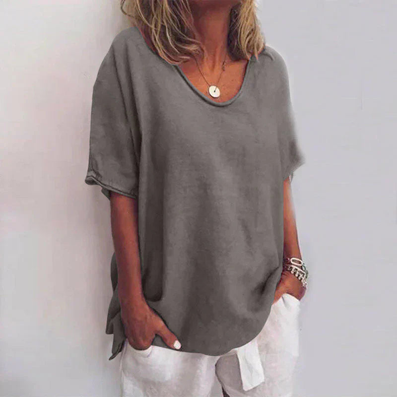 KATHIE - LOCKERES T-SHIRT MIT RUNDHALSAUSSCHNITT