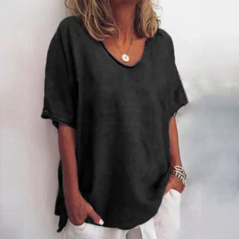 KATHIE - LOCKERES T-SHIRT MIT RUNDHALSAUSSCHNITT
