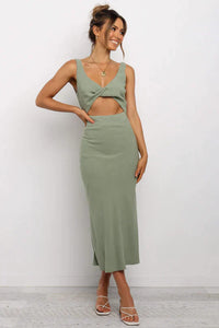 Midi-kleid Im Wickel-Stil