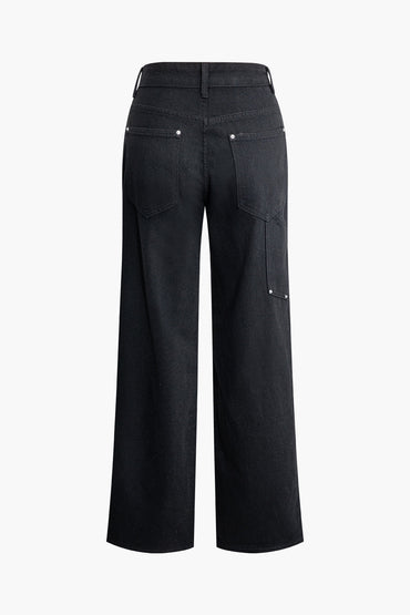 Weit geschnittene Jeans mit modernem Utility-Design