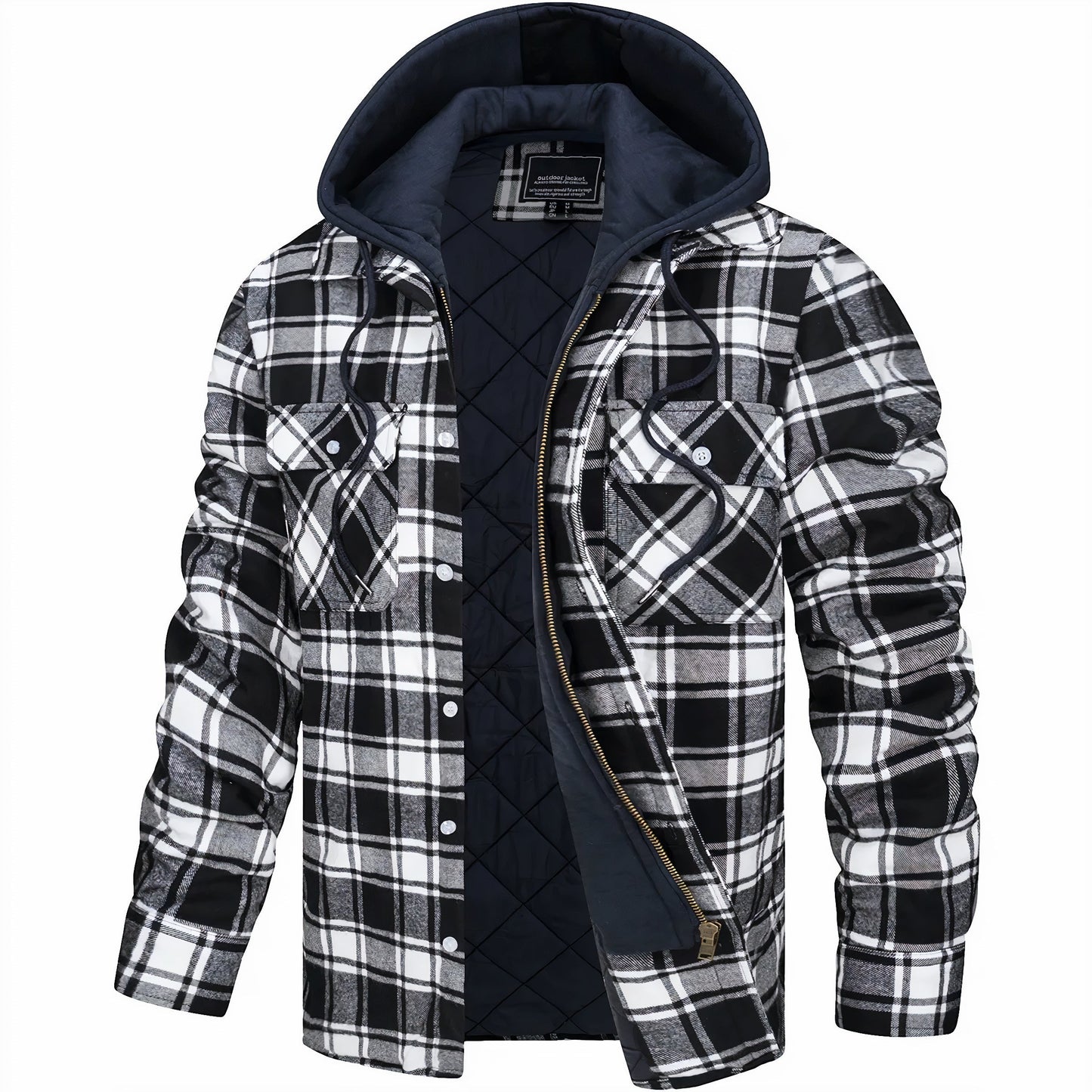 Declan | Karierte Jacke mit Reißverschluss