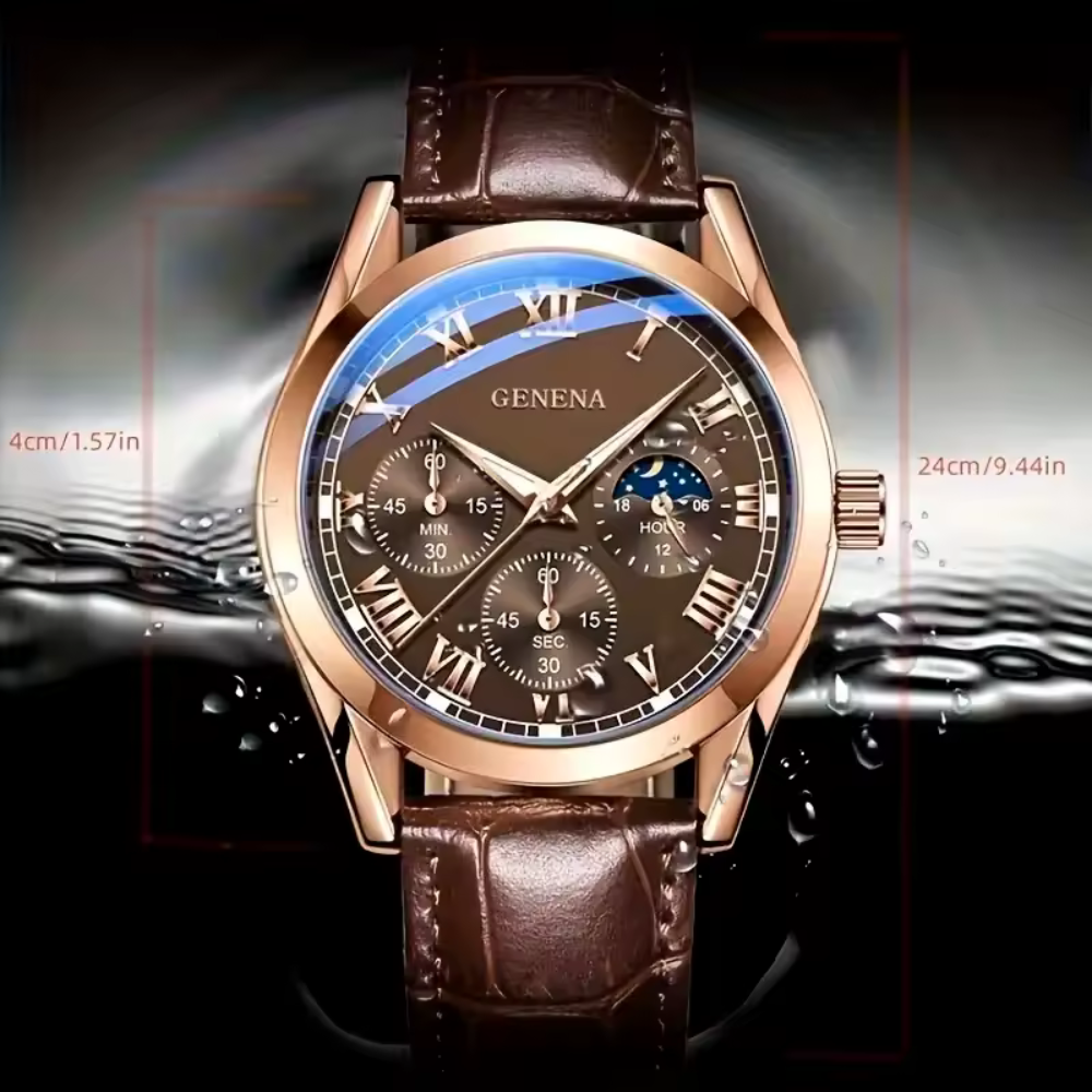 Klassische Herrenarmbanduhr mit römischem Ziffernblatt